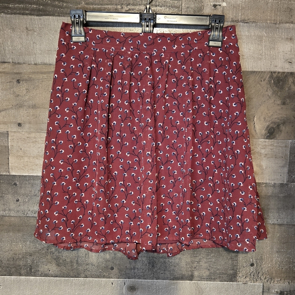 Old Navy Rust Red Floral Mini Skirt
